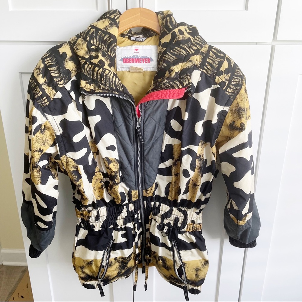 Obermeyer Vintage 80s / 90s Zip Up Mid Weight Ski Jacket Sz 8